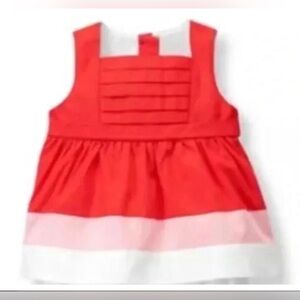 Janie And Jack Sweet Sailing Coral Pink And White Top Baby Girl Size 0-3 Months